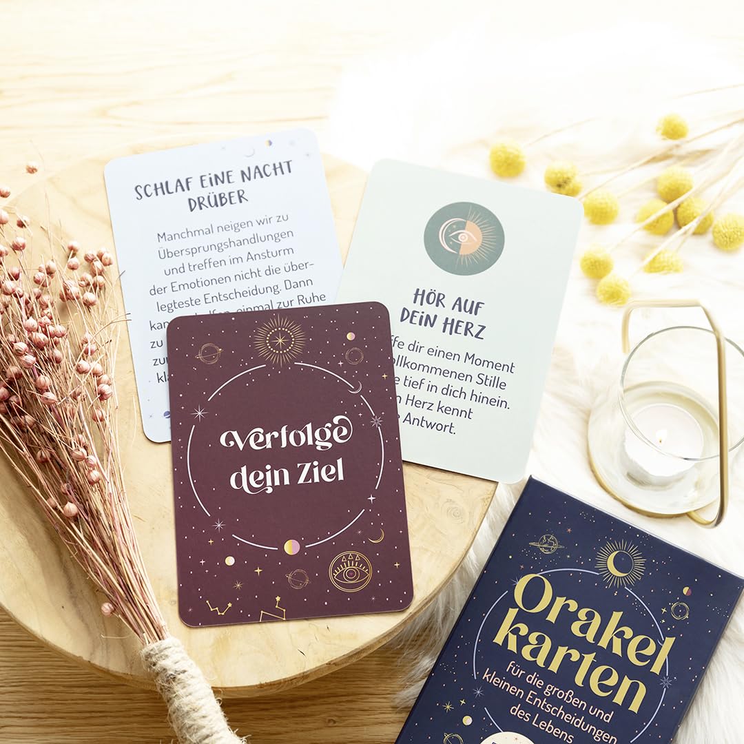 Orakelkarten für die großen und kleinen Entscheidungen des Lebens: Nutze die Entscheidungskraft des Universums. 50 Kärtchen mit Anleitung