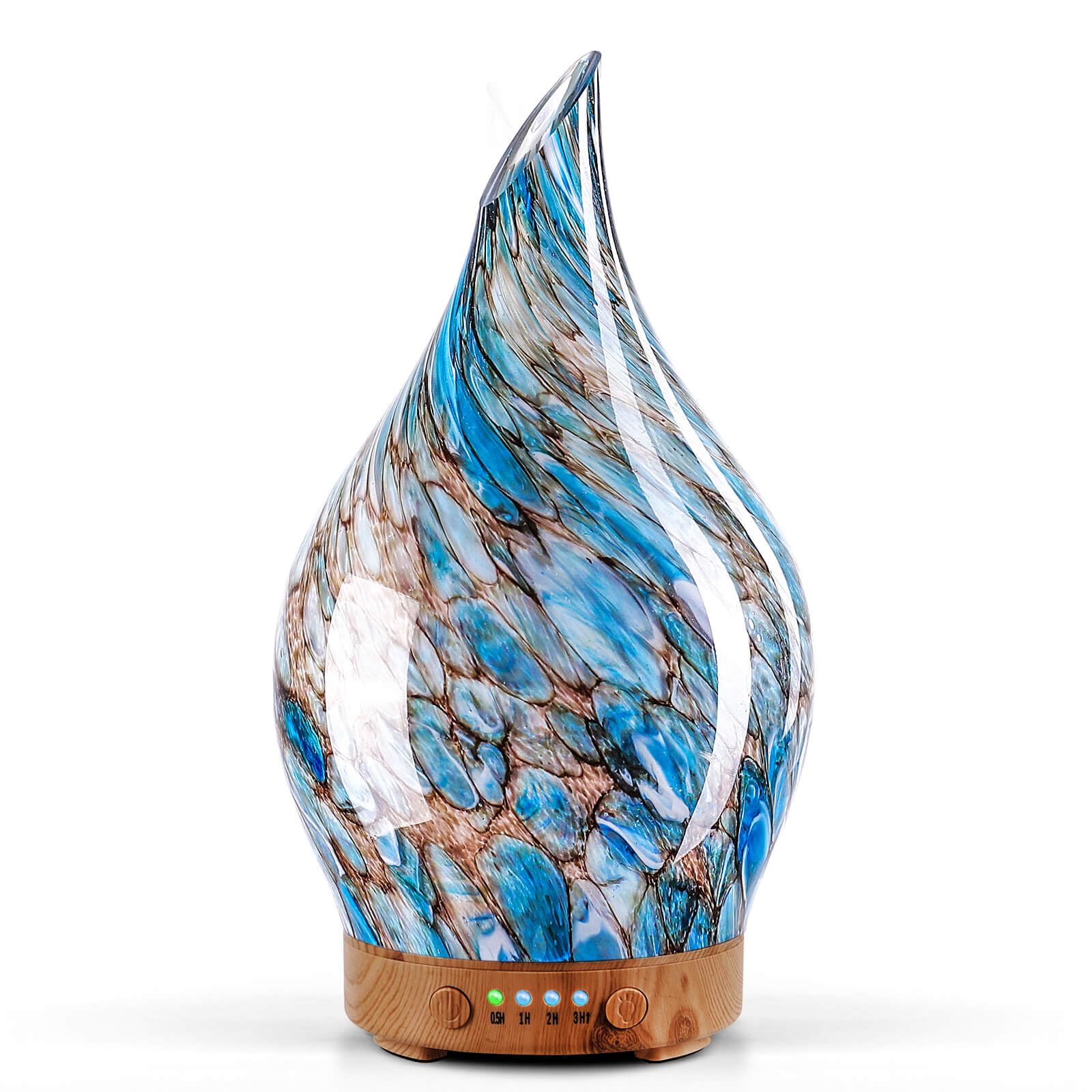 Porseme Aroma Diffuser Luftbefeuchter 150ml,Handgeblasen 3D Luftbefeuchter Ultraschall Leise 7 farbwechselnde LEDs Raumbefeuchter BPA Frei für Wohnung Yoga SPA mit Timer (Rose Gold)