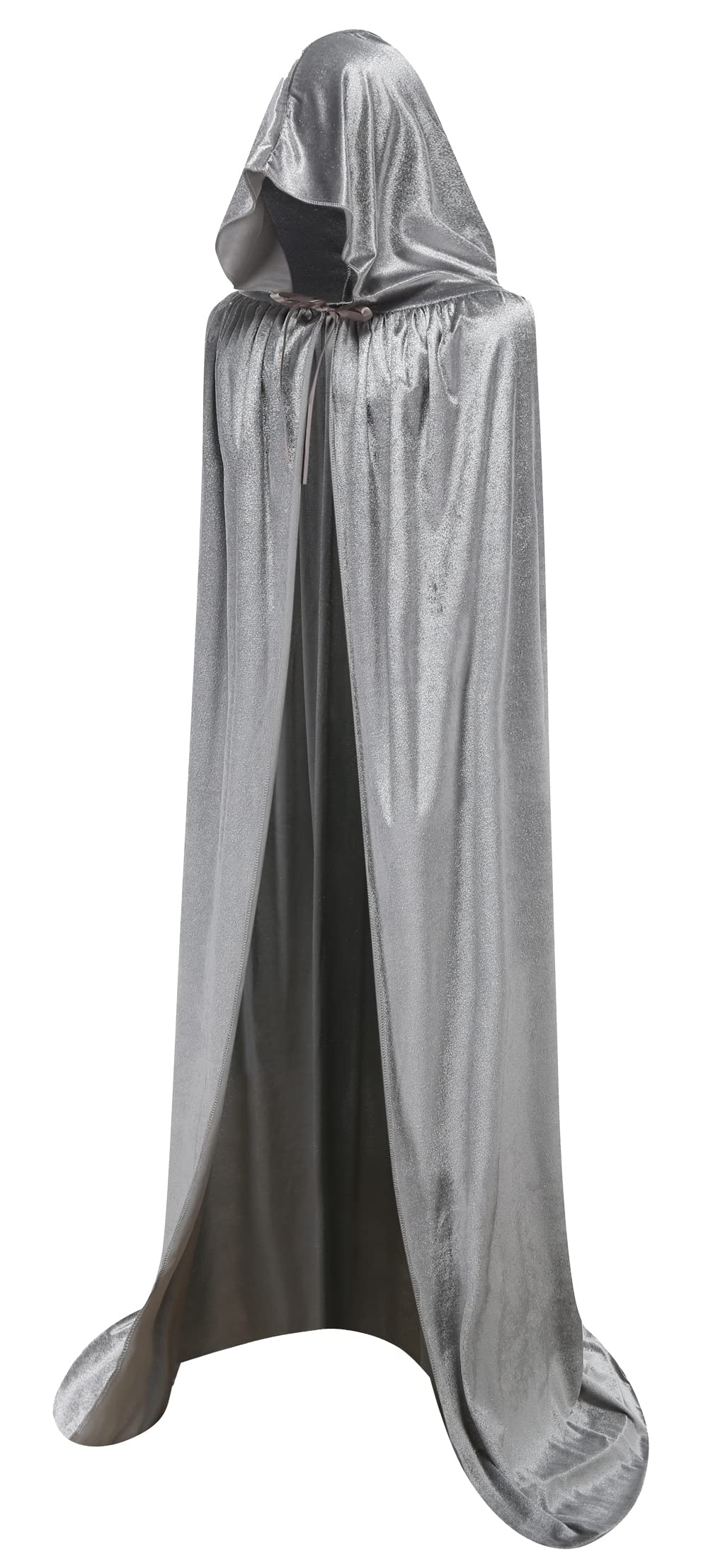 LHJ Unisex Full Length Hooded Robe Cloak Long Velvet Cape Cosplay Costume