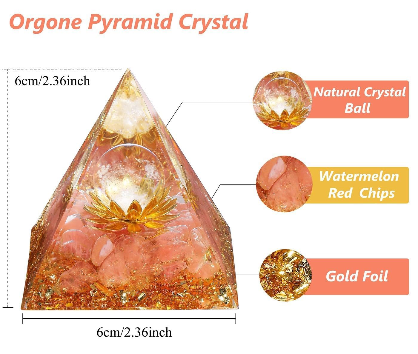 XIANNVXI Citrine Pyramid Gemstones Large Citrine Stone Crystal Natural Healing Crystals Yellow Pyramids Reiki Esoteric Gifts 2.4 Inches