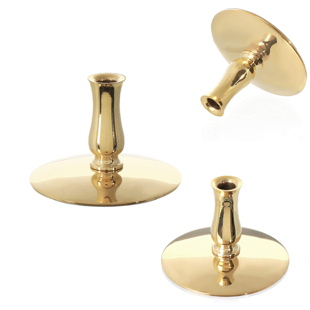 NKlaus 1x Kerzenhalter Messing gold Kerzenständer Dünne Altarkerzen Ritualkerzen Bienenwachskerzen bis Ø6,7mm Leuchter Hochzeit 6731