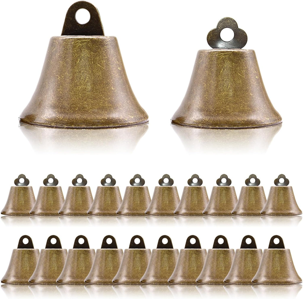 glöckchen zum basteln, 20Pcs kleine glöckchen, Glocken zum basteln, Vintage Bronze Glöckchen für DIY Wind Glockenspiel Handwerk Dekorationen (10 je in Zwei Größen)