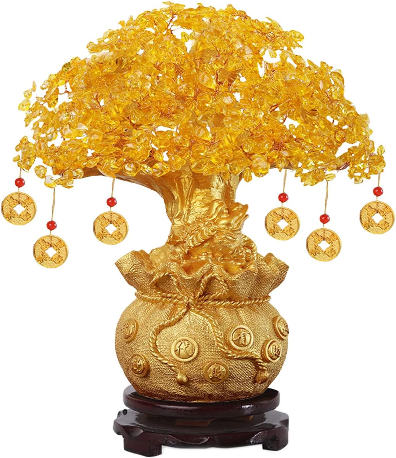 Oneroomone Reicher Baum, Geld Baum Feng Shui Bonsai, Gold Glücksbaum, für Zuhause, Büro, Ladendekoration