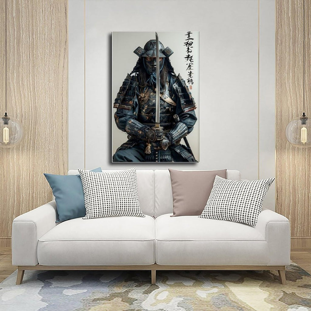 UTGN Spirituelle Kunst Samurai, Leinwand-Poster, Wandkunstdruck, Bild, Gemälde, 30 x 45 cm