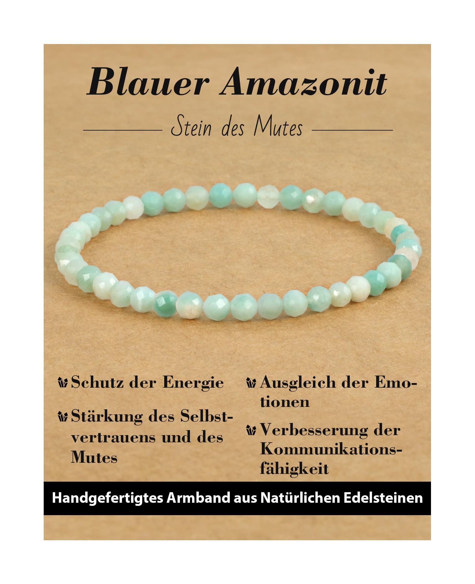 4 mm Stretch Bracelet Made of Real Natural Stone Beads, Healing Stone Bracelet, Yoga Bracelet for Women, Men, Lucky Bracelet, Friendship Bracelet, Replacement Beads Included