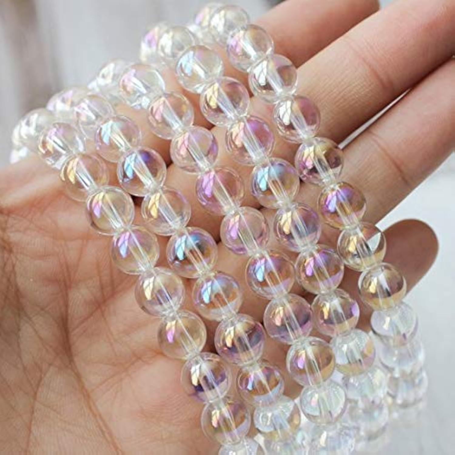 8mm Angel Aura Quartz Beads A Quality Natural Gemstone Opal Aura Pearl Sparkle Beads