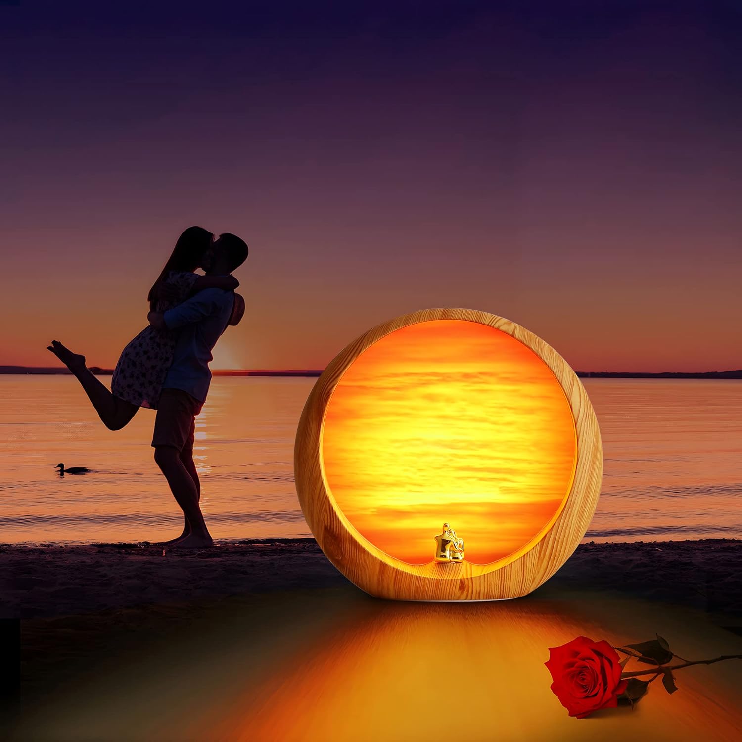 mamre Sunset Lamp - Unique Table Lamp Gift Idea for Anniversary, Valentine's Day, Birthdays - Perfect Home Decoration for Women and Men
