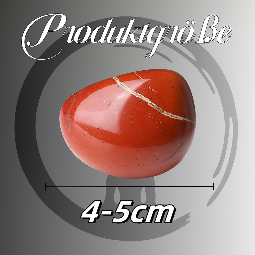 4-5cm Roter Jaspis Heilsteine Kristalle Polieren Groß Edelsteine Steine Rohstein Trommelsteine Kristall Sorgenstein Handschmeichler Stein Meditation Angst Stress Relief 1PC