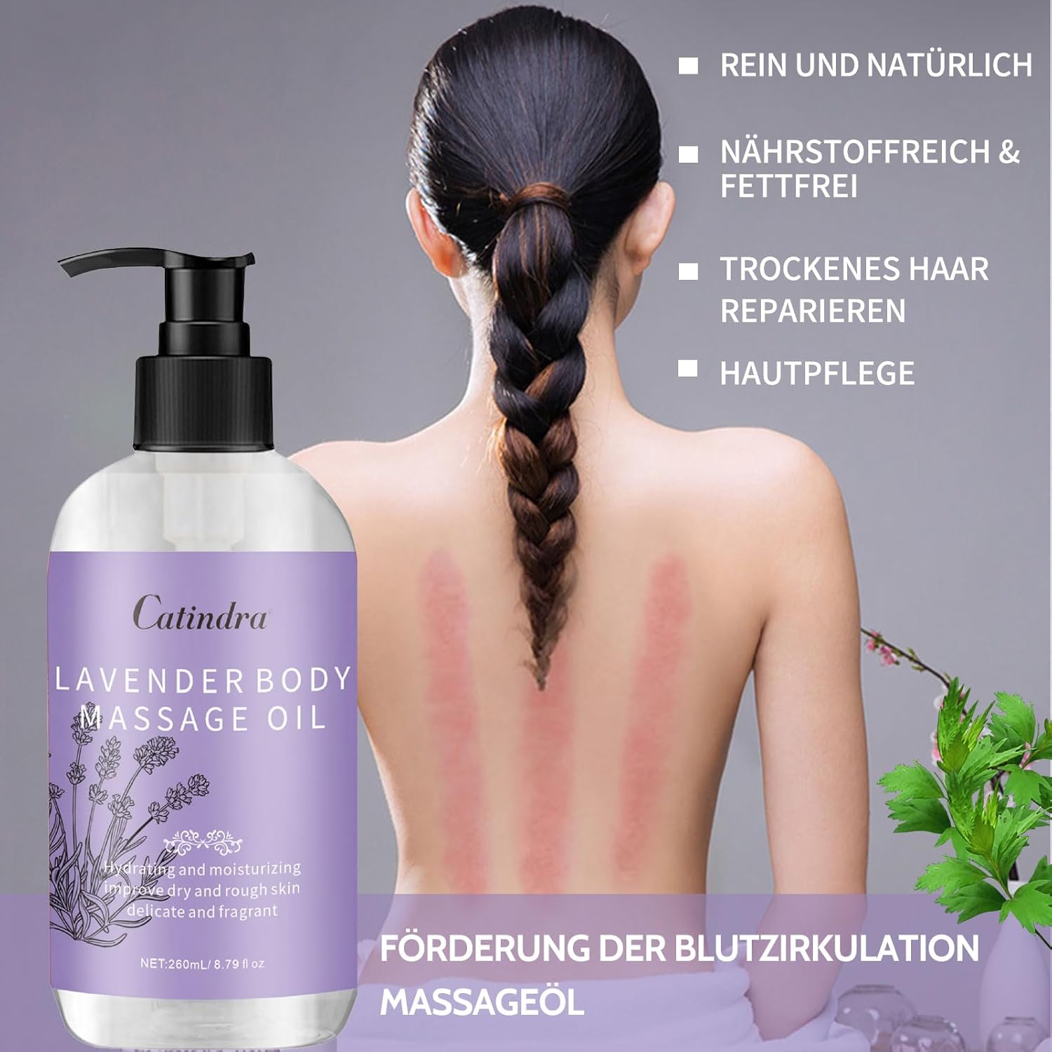 Moisturising Massage Oil, Nourishing Essential Oil, 260 ml