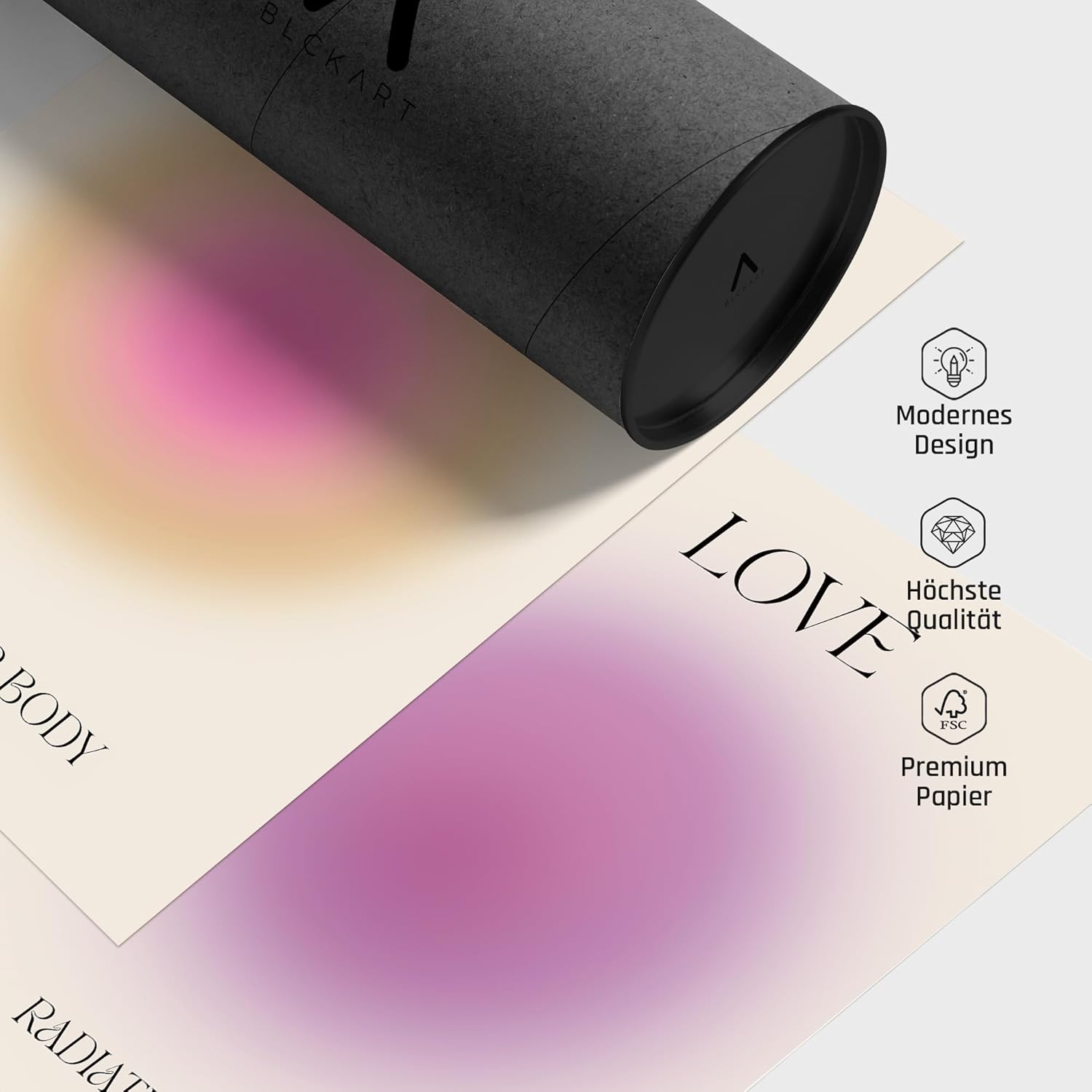 Mind Body Soul Poster Set Achtsamkeit Aura Farben Yoga Wanddeko Inspirierende Bilder Mindfulness Schlafzimmer Deko Wohnzimmer Dekoration Homeoffice Achtsamkeitsposter (6x A4 | Ohne Rahmen)