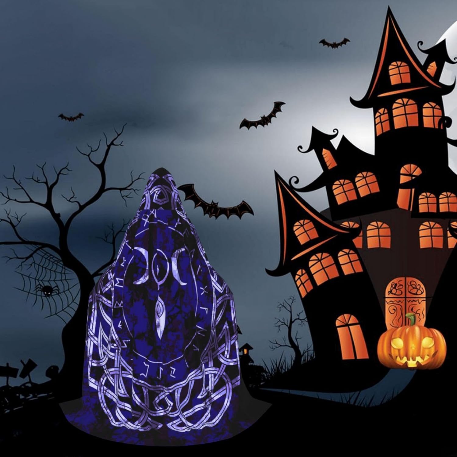 YETTA YANG Halloween Hooded Robe Cloak Christmas Holiday Party Hoodies Cape Cosplay Costumes