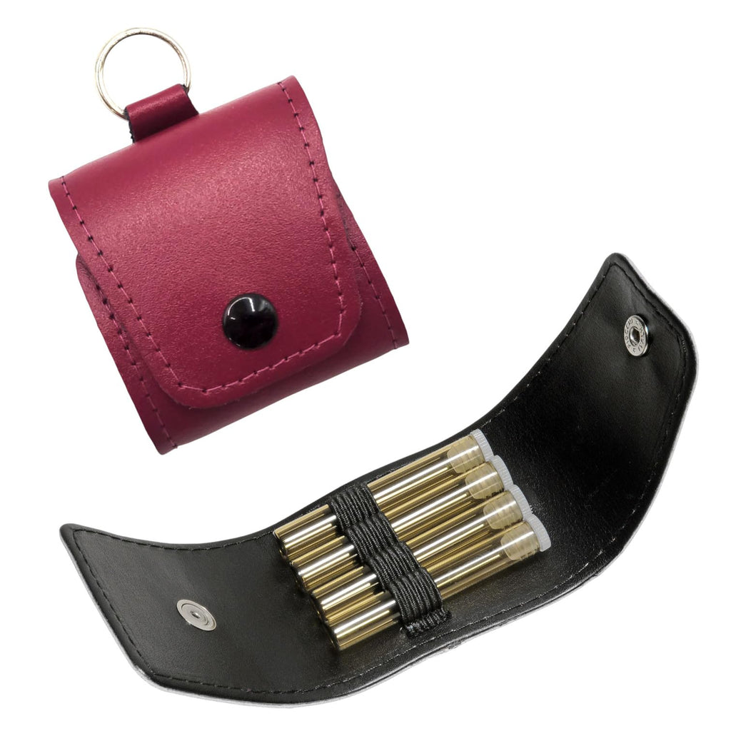 Homöopathische Notfallapotheke mit 4 Braungläsern (UV-Schutz) und Etiketten, Leder (Grün)