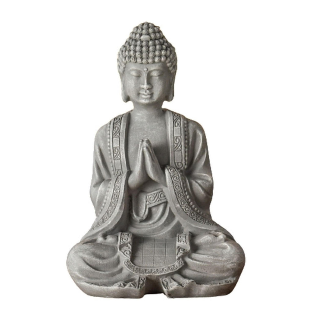 Lachender Buddha Willkommen - Glücksbringer Statue - Zen und Feng Shui Dekoration - für eine entspannende und spirituelle Atmosphäre - Geschenkidee - Breite: 9cm - Farbe: Grün und Braun - Zen'Light