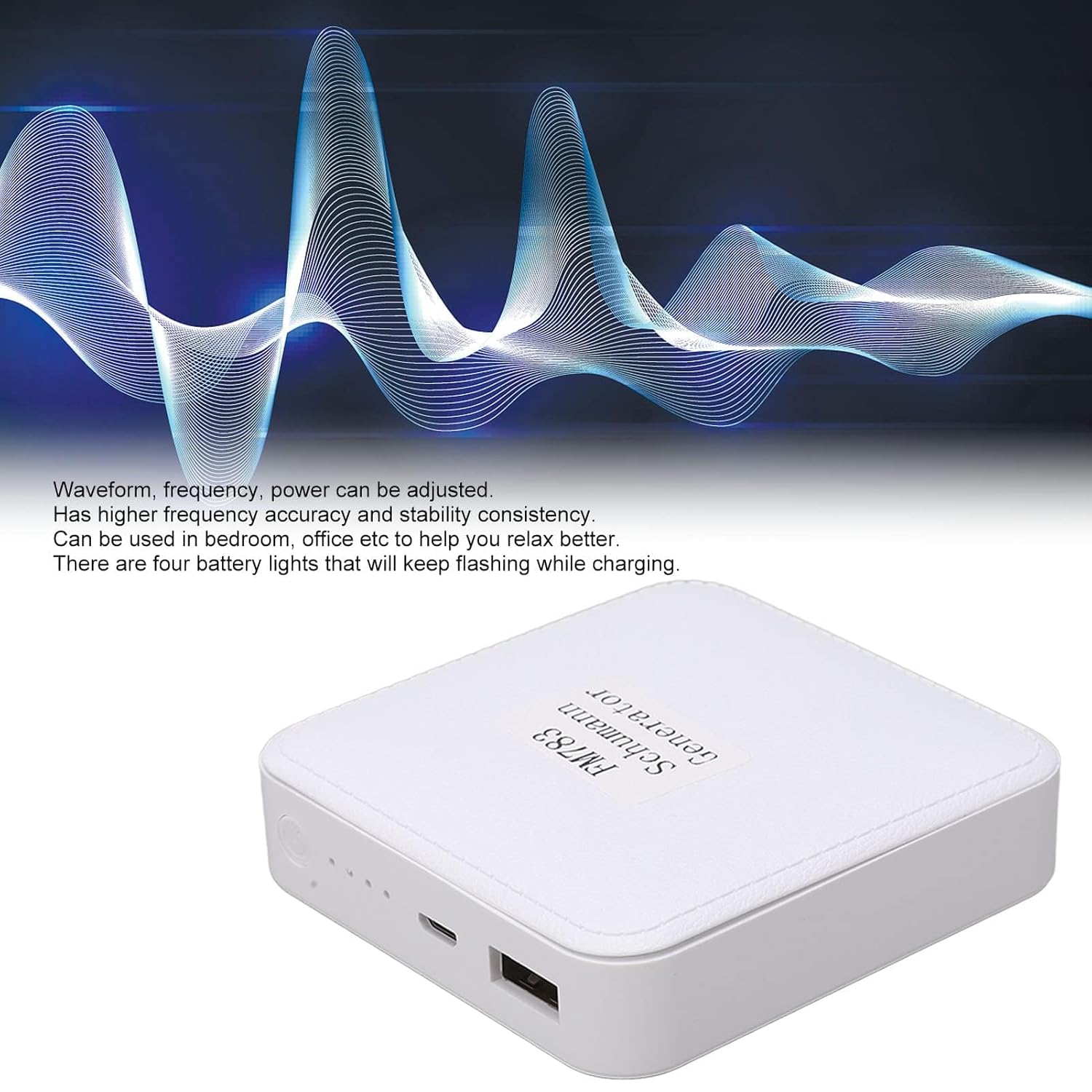 Agatige Schumann Wave Generator, Schumann Resonance Earth Brain, 7.83 Hz, Ultra Low Frequency Pulse Generator, Relaxation Sleep Pulse with USB Cable for Bedroom, Office