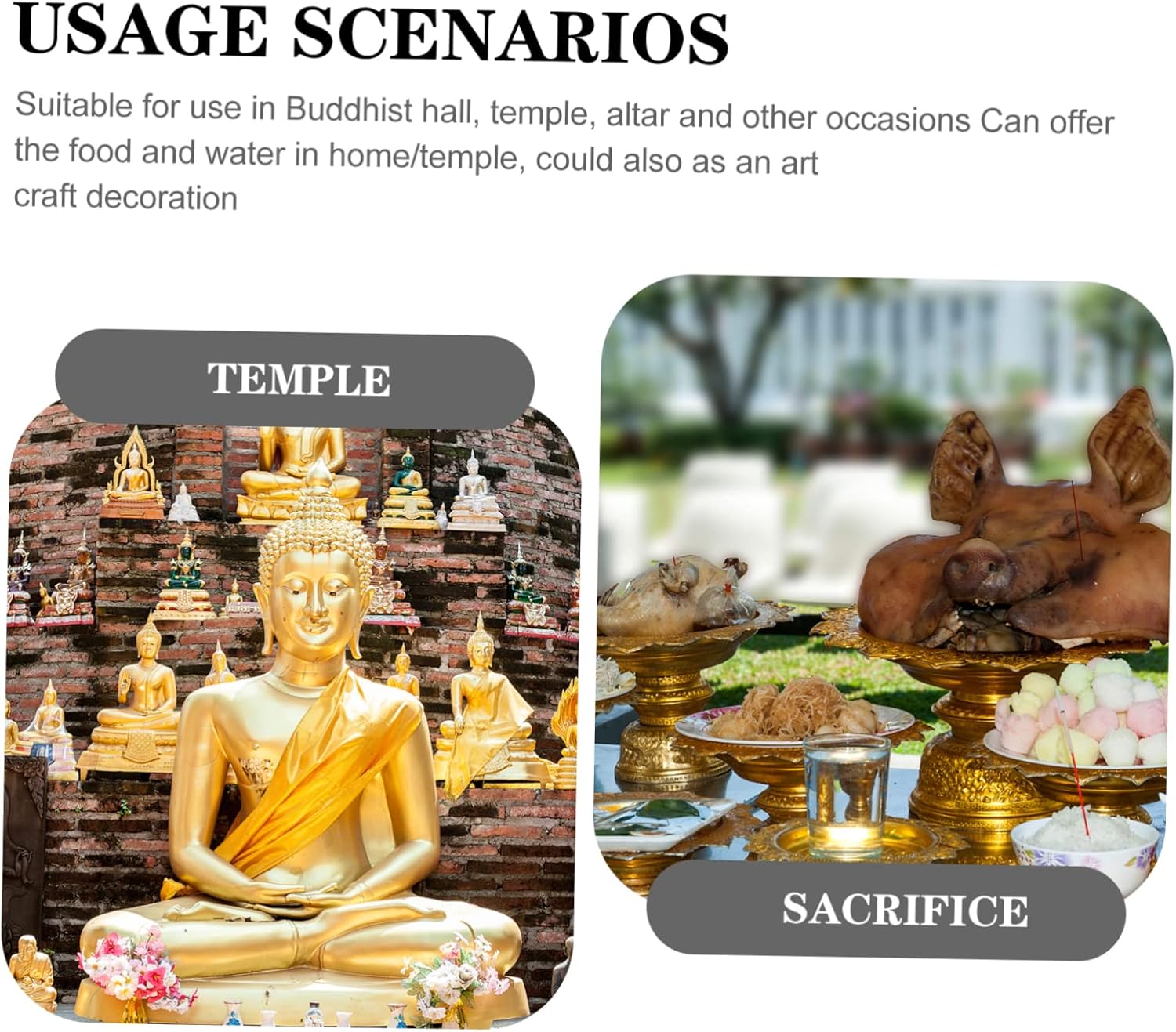 Cabilock Bronze Decorative Bowl Set of 4 Buddha Sacrifice Bowls Made of Pure Copper Meditation Bowls Worship Bowl Altar Bowls Copper Bowl of the Temple Pot Lubricating Wiping Bowl Jewellery Tray