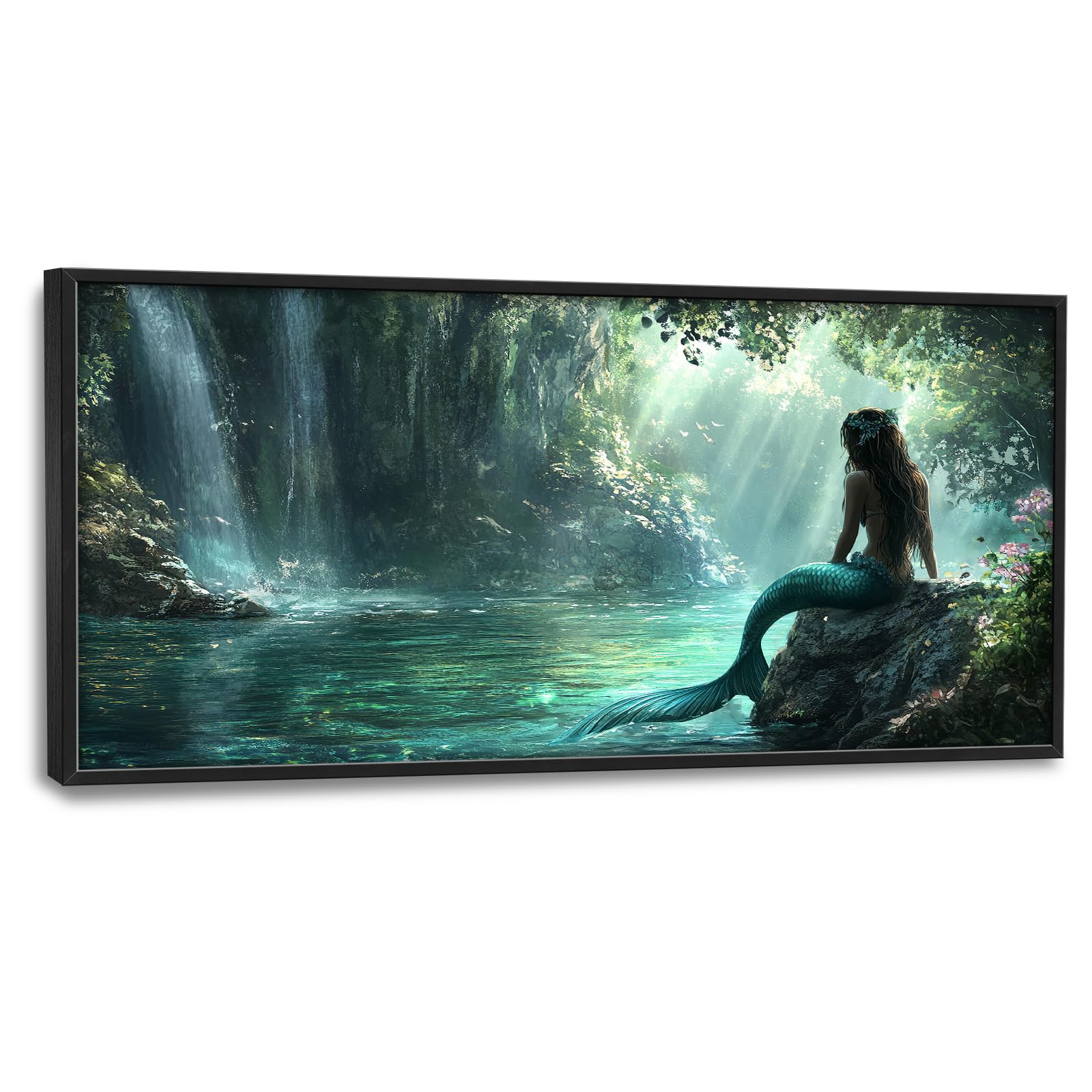 Buddha Lotus Large Wall Art Zen Meditation Wall Decor Spiritual Asian Calming Pictures Canvas Prints Peaceful Buddha Painting Framed Artwork for Yoga Bedroom Living Room Bathroom Home 36"x24"