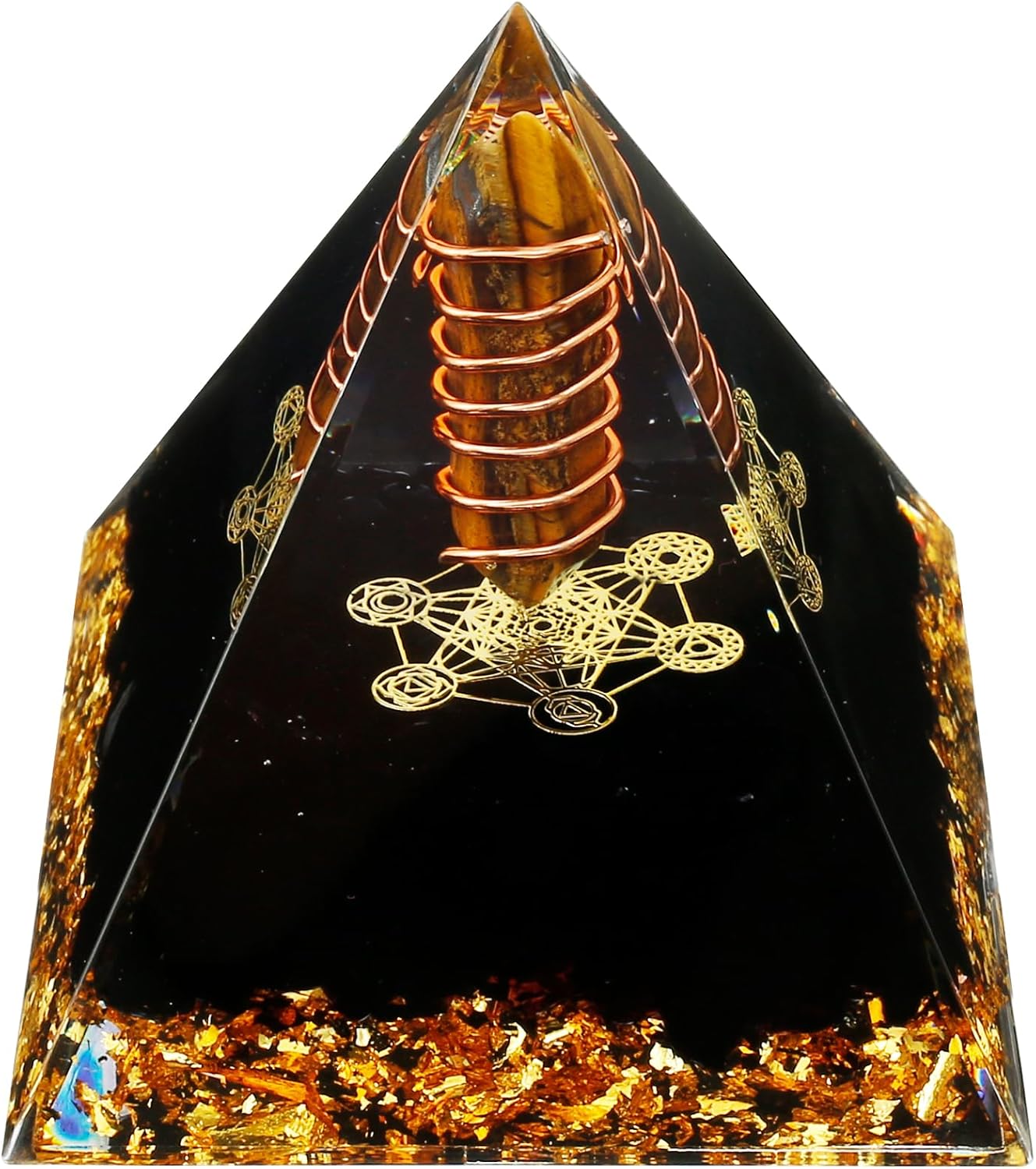 IXTIX Orgonit Pyramide Reiki Healing Natürliche Kristall, Heilkristalle für Wahrsagungsmeditation Yoga Gleichgewicht 6 * 6CM, Glückssteine für 12 Sternzeichen (Citrin)