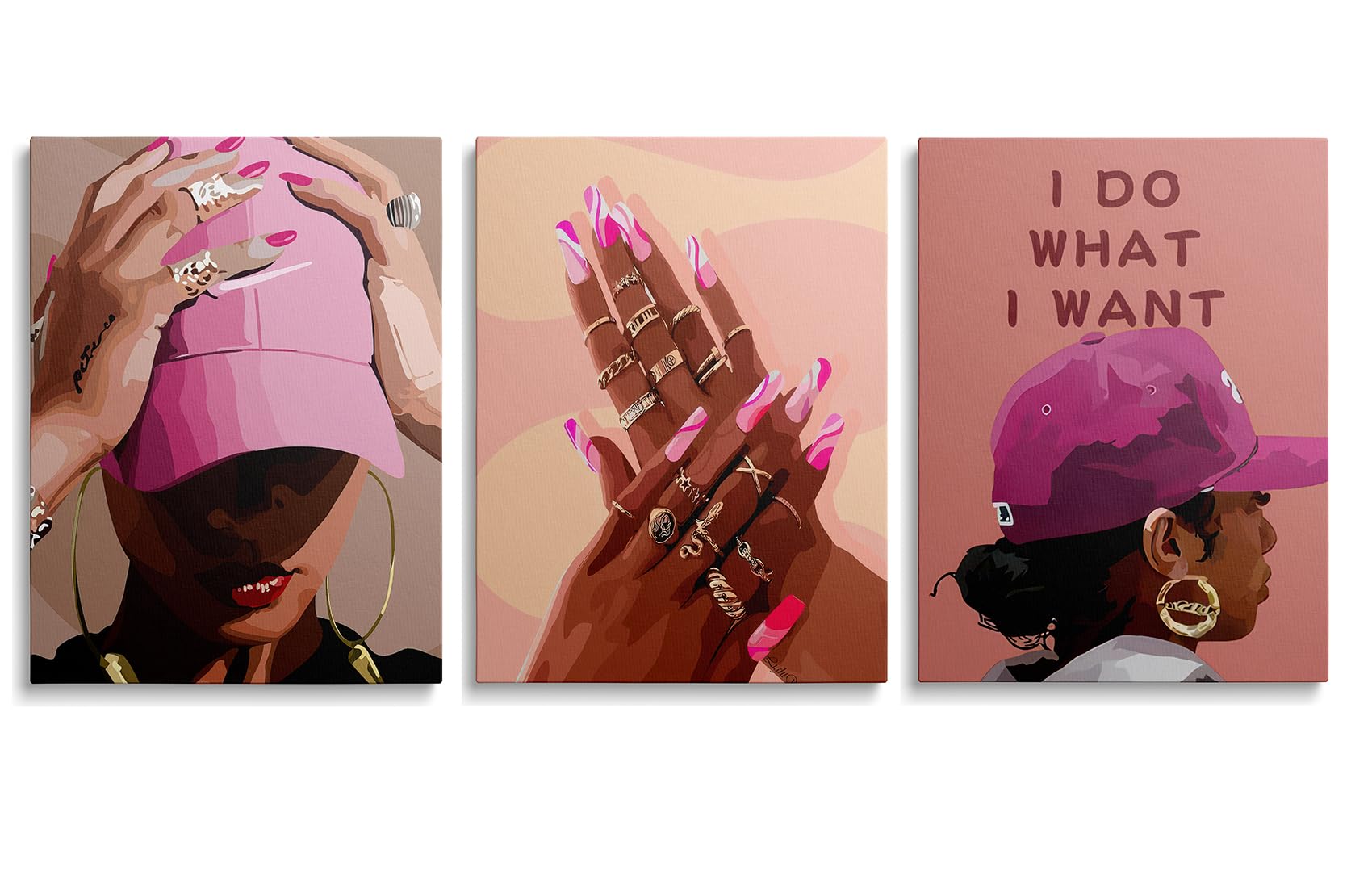 Yoga and Flower themed Meditation Wall Art Set of 3, Spiritual Meditation Women's Match with Flower and Lotus Patterns Canvas Poster Prints Painting,for Yoga Meditation Room,Bedroom,Framed 12X16in