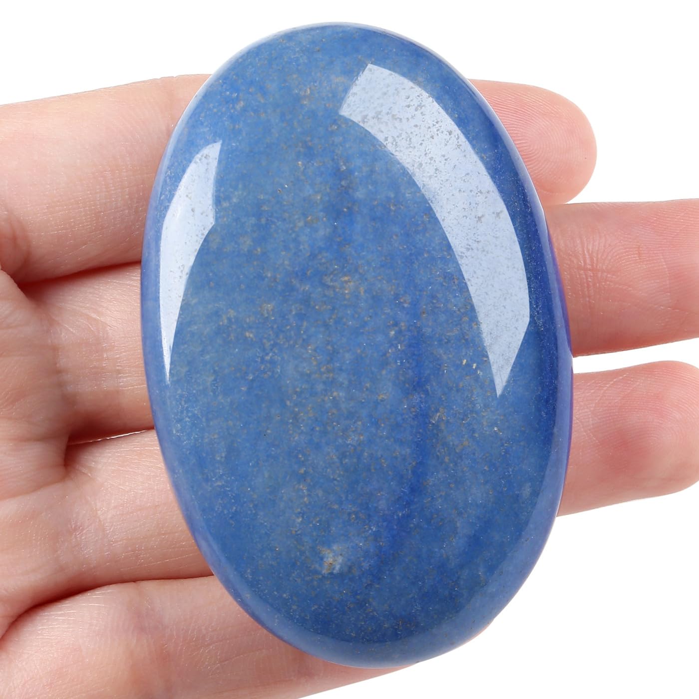 XIANNVXI 2.4 Inch Large Crystals Moonstone Gemstones Worry Stones Natural Labradorite Polished Oval Palm Bag Stone Healing Crystal Energy Stone Spiritual Gifts 1 Piece