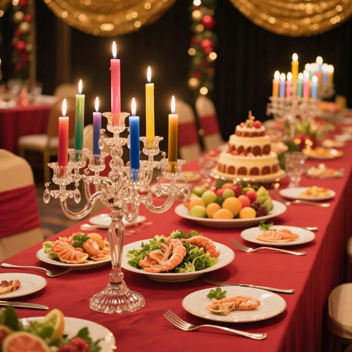 Chanukka Kerzen, 24 Stabkerzen Bunt, kleine stabkerzen, 16 cm hoch, Christbaumkerzen für Weihnachten, Chime, Vigil, Wicca-Altar, Rituale, Gebete, Hochzeit & Partydekoration