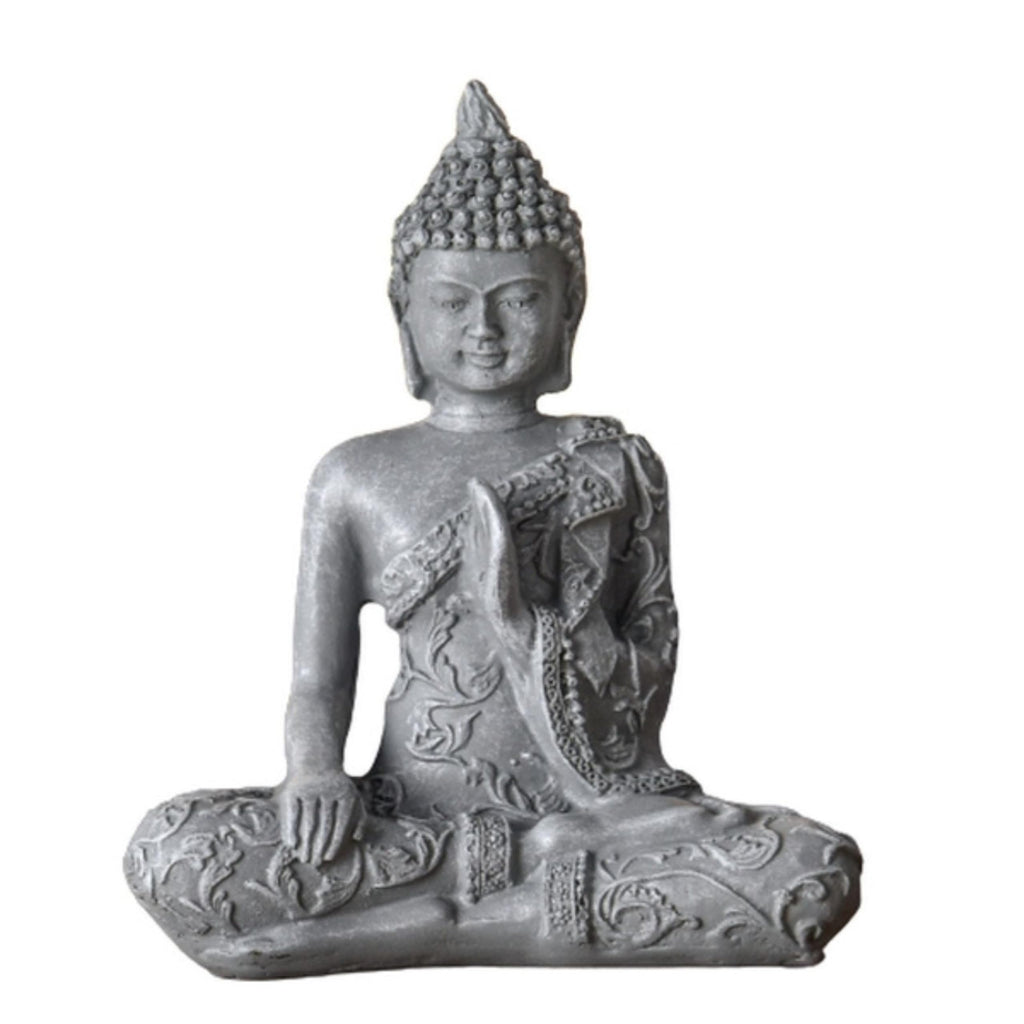 Lachender Buddha Willkommen - Glücksbringer Statue - Zen und Feng Shui Dekoration - für eine entspannende und spirituelle Atmosphäre - Geschenkidee - Breite: 9cm - Farbe: Grün und Braun - Zen'Light