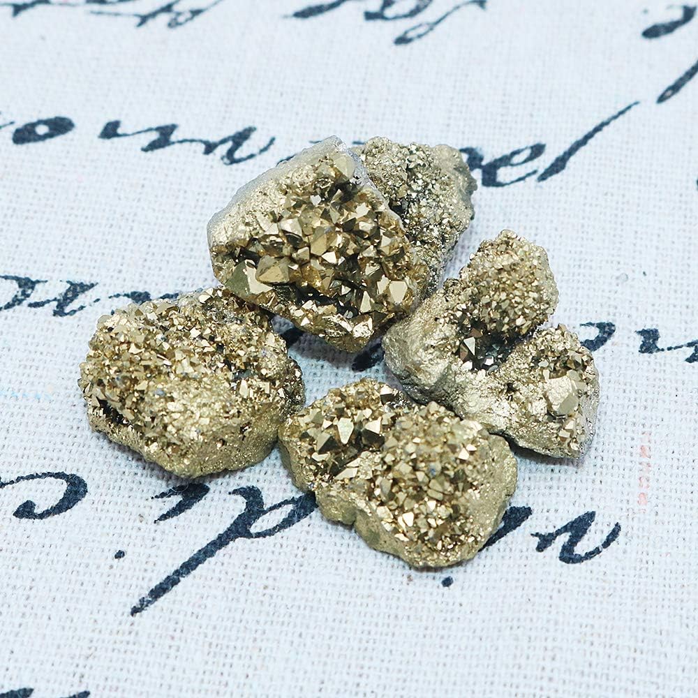 Namvo 2pcs Natural Pyrite Stone and Minerals Natural Crystal Quartz Stone for Fortune Telling Chakra Energy Healing Stones