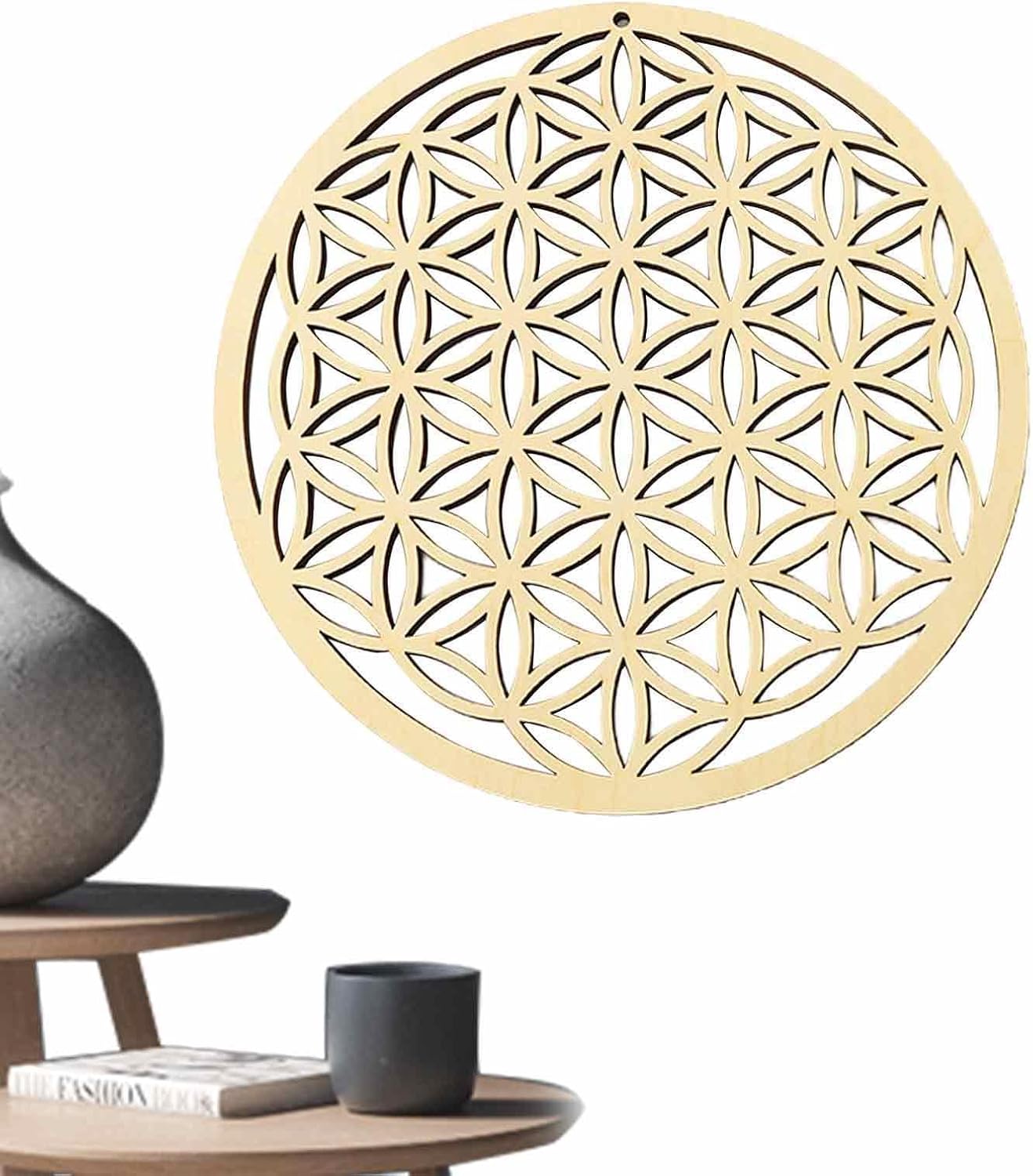 Wooden Grid Wall Art with Sacred Geometry, Chaakra Grid, Wall Art with High-Quality Sacred Geometry of Life, Spiritual Decoration