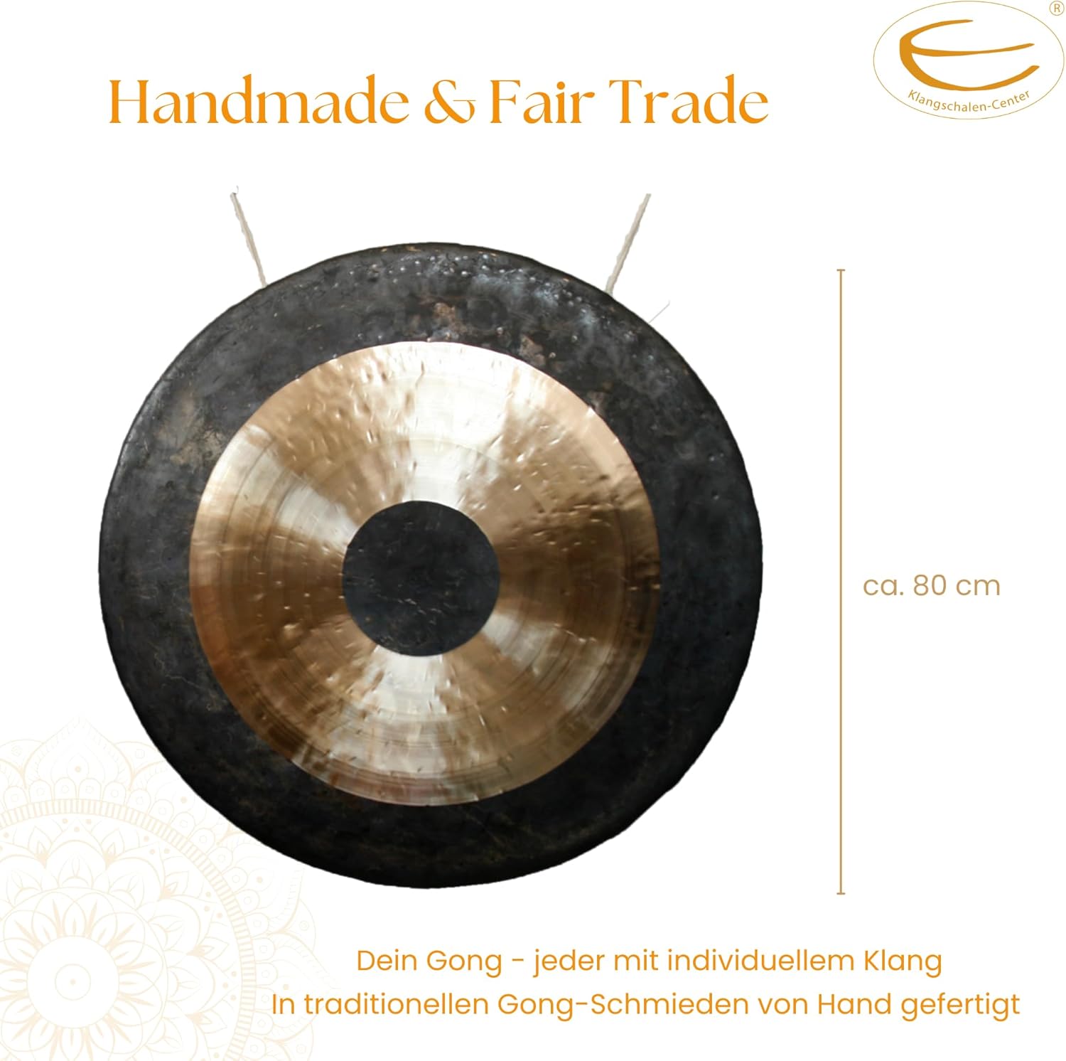 Original Tam Tam Gong/Whood Chau Gong 80 cm, toller Klang, inklusiv Holz-/ Baumwollklöppel -7024-