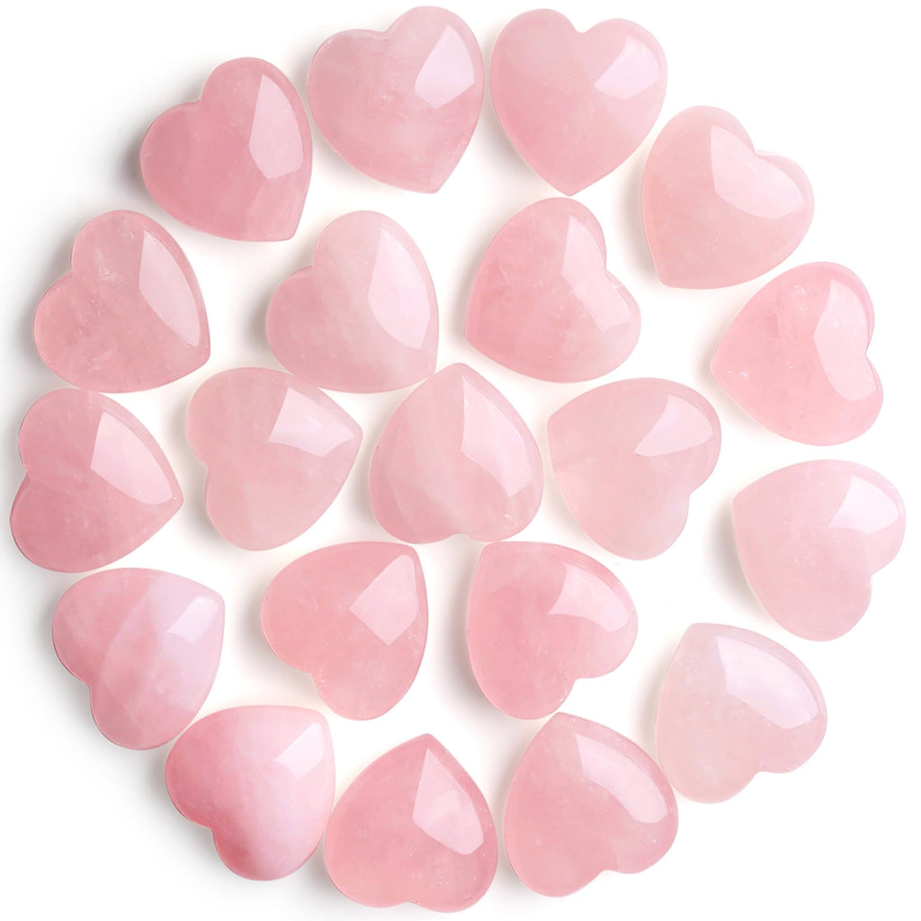 Rhodonite Heart Made of Stone Natural Stones Healing Crystals Gemstones Polished Hand Carved Meditation Chakra Reiki Energy Balance Lucky Gift Pack of 20