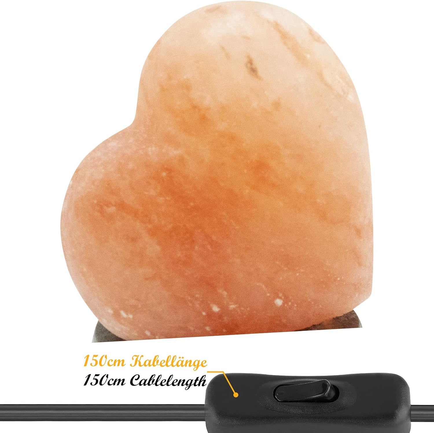 GLOBO 28306 Salt Crystal Lamp Table Lamp Salt Crystal Lamp LED Salt Lamp Heart Shape