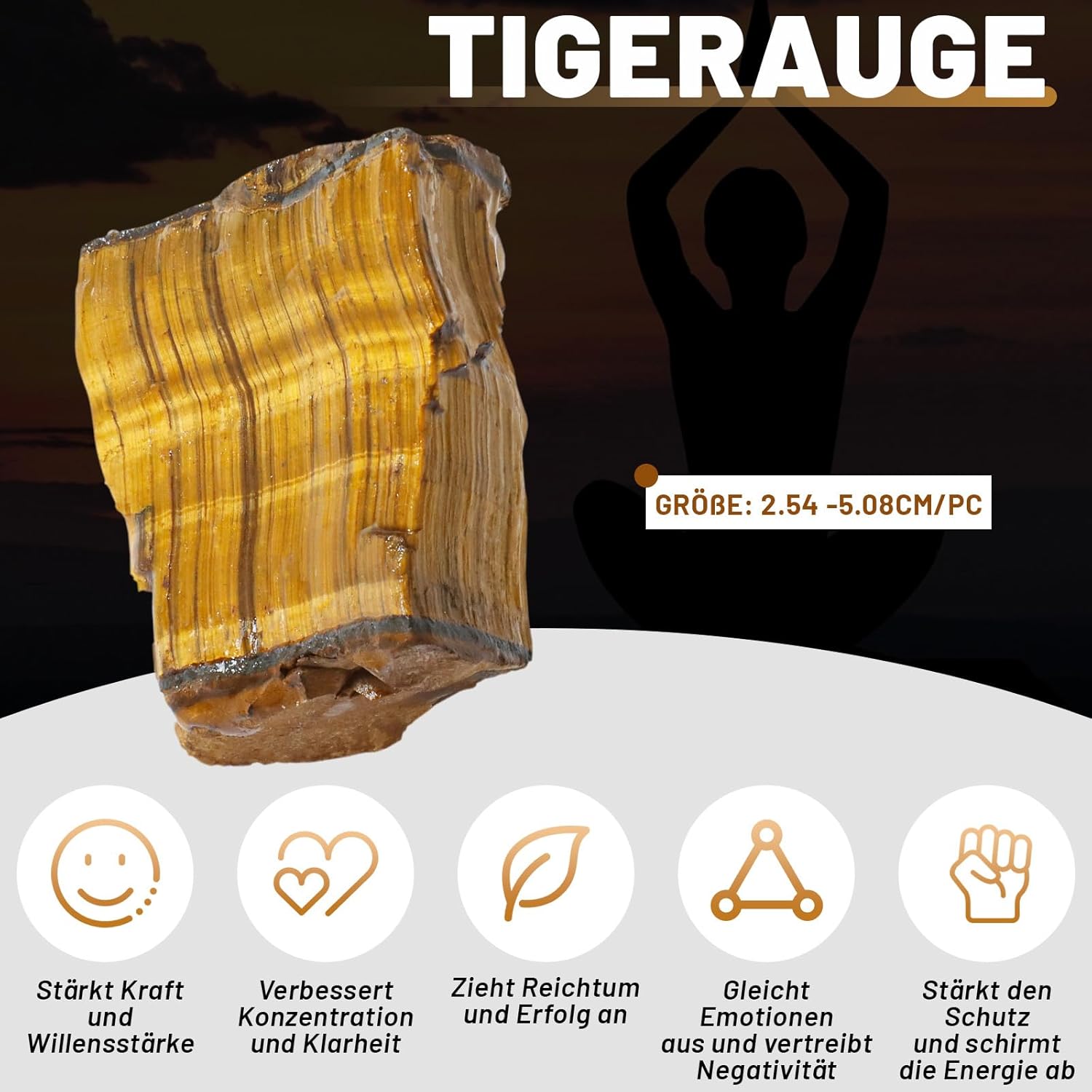 500 Gramm Naturbelassene Tigerauge Rohsteine, Natürlicher Tigerauge Rohkristall zur Wasseraufbereitung, Heilsteine Wassersteine