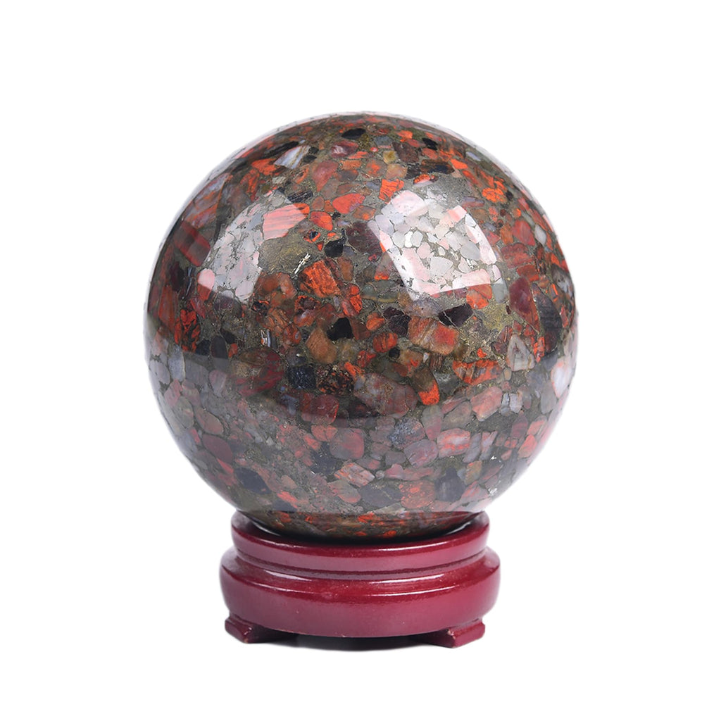 JIC Gem Large Crystal Ball with Stand Pietersite Crystal Ball Gemstone Decorative Ball for Home Decoration Altar Reiki Feng Shui Crystal Gift 80-90mm