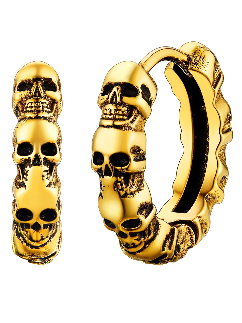FaithHeart Edelstahl Totenkopf Ohrstecker für Herren Damen Punk Gotik Schädel Ohrring Piercing Creolen Ohrstecker für Weihnachten Valentinstag Halloween
