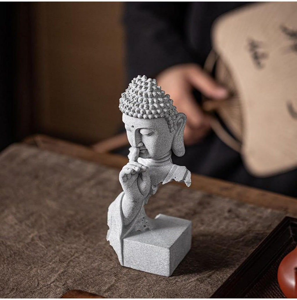 Buddha-Statue für Zen-Dekor, Meditations-Buddha-Heimdekoration, dekorative Yoga-Figuren für spirituelle Räume, Boho-Goldstatue für Bürotisch, Wohnzimmer, Dekorationen