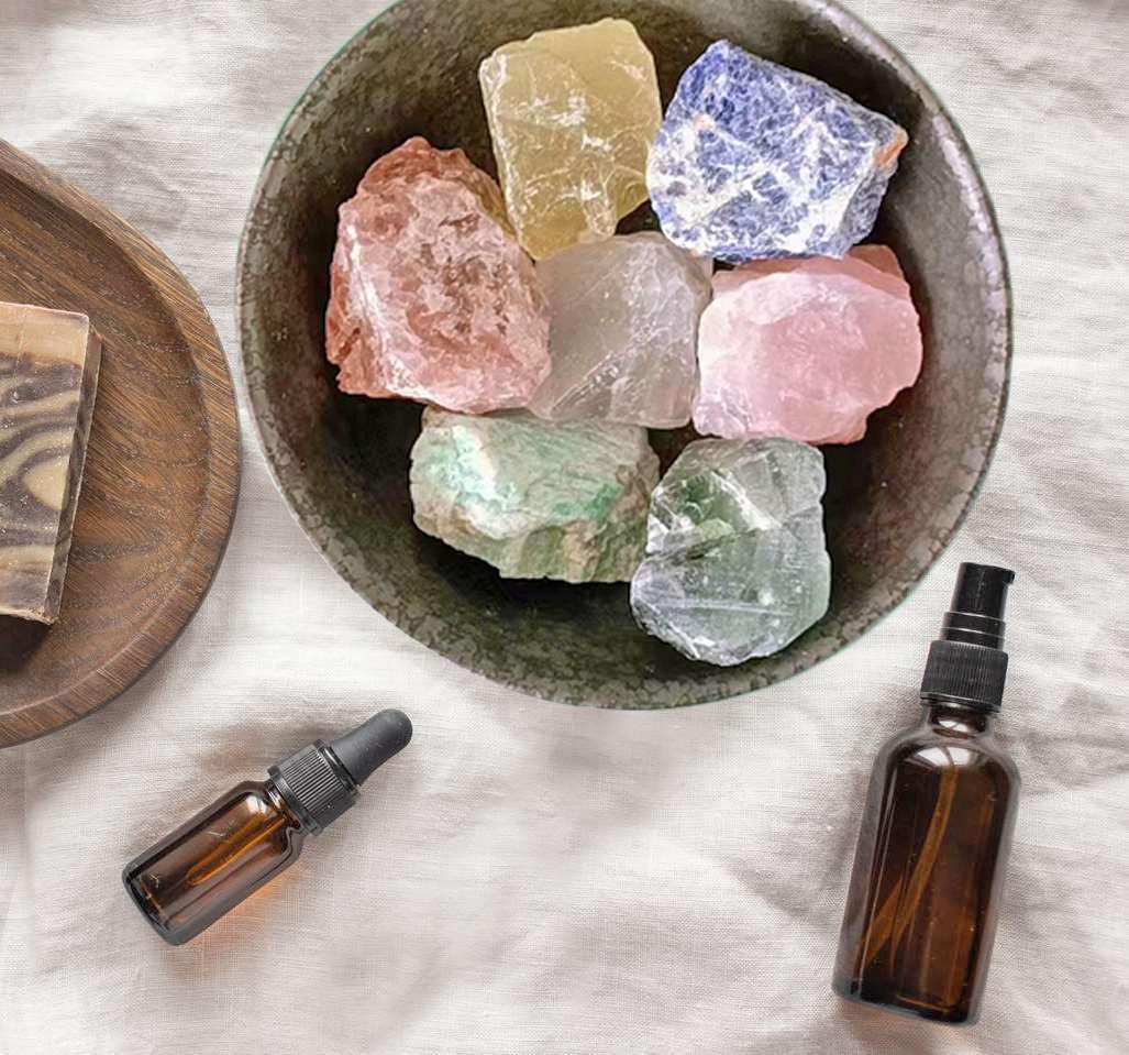 QINJIEJIE 100% Großes Grün Aventurin und Tigerauge Premium Wassersteine Grundmischung Steine 4 Stück Natursteine Heilsteine set Naturbelassene Kristalle Rohsteine 2"