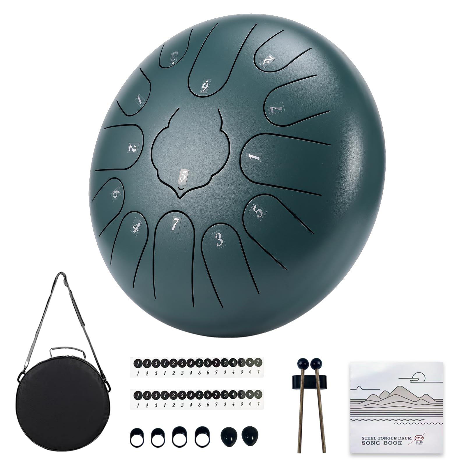 TUOKING Steel Tongue Drum 6 Inch 8 Notes D Major Rain Drum for Outside
