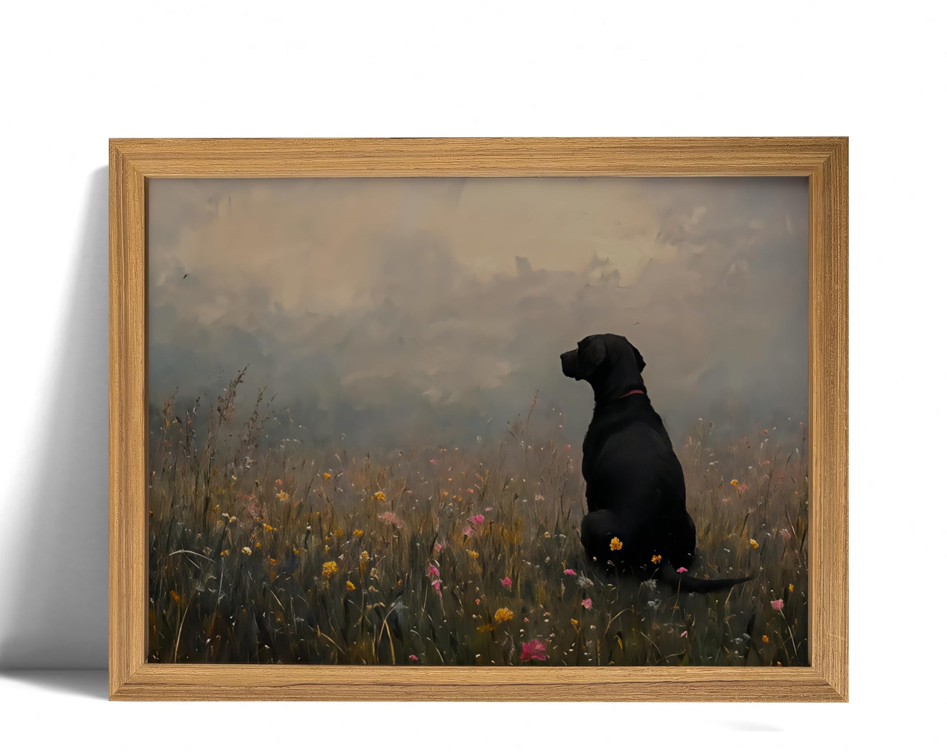 Praying Angel Wall Art – Spiritual Canvas Print, Colored Winged Angel Oil Painting Style Christian Religious Picture poster，Spiritual Blue and Pastel Tones Wall Decor for Bedroom, Prayer Room, Christian Gift, Wood Frame 12x16in