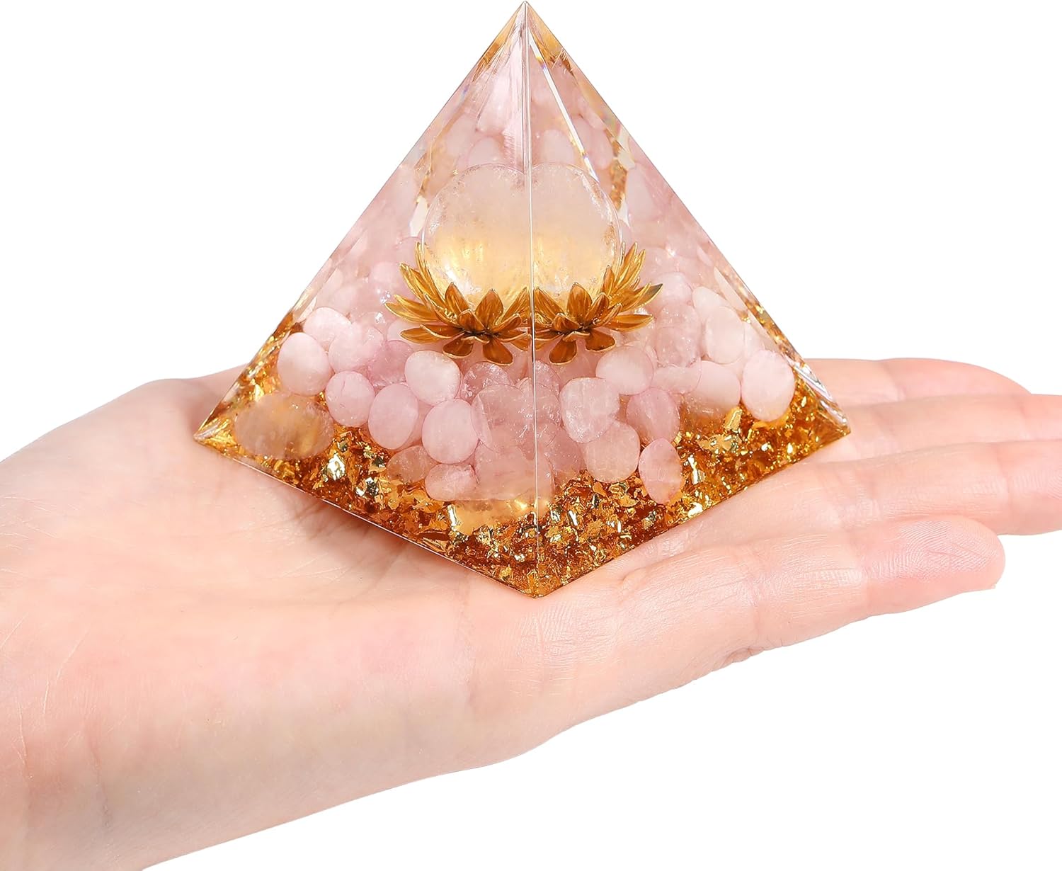 Orgonit Pyramide Rosenquarz Edelsteine Lotus Pyramiden Positive Energie Kristalle Heilsteine Bringt Glück Pyramide Weihnachten Spirituelle Geschenke Weihnachtsgeschenk