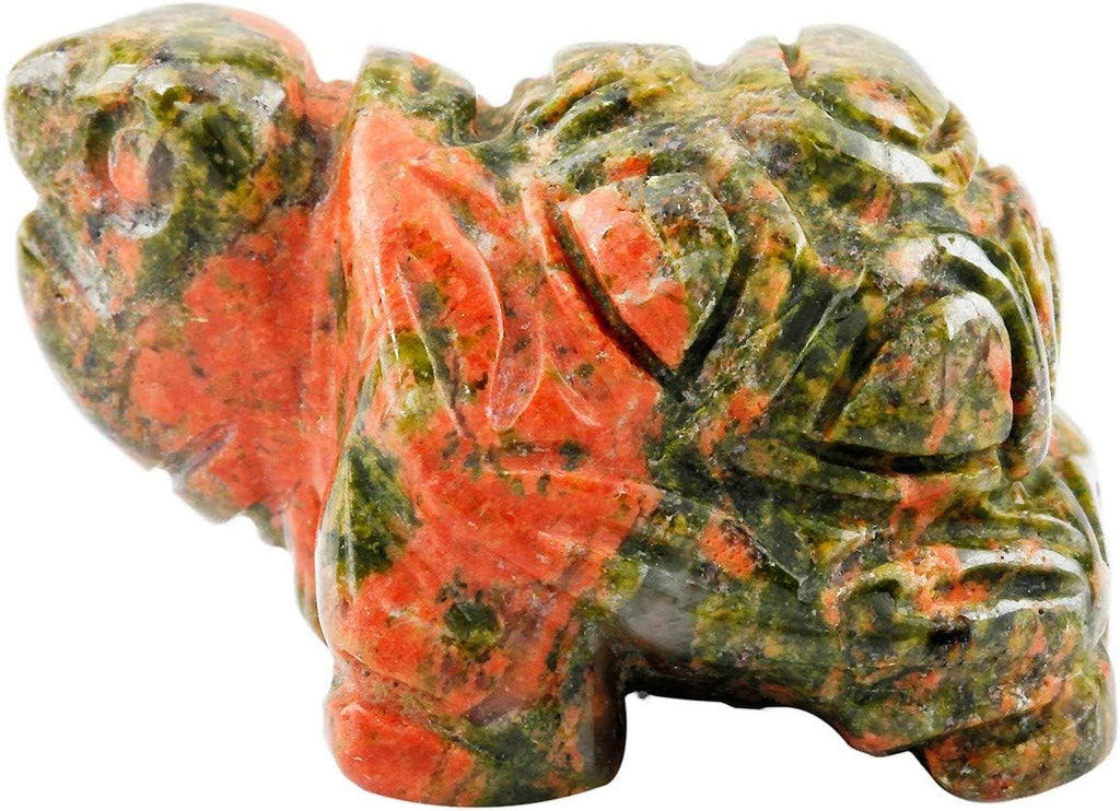 Unakite Kristall Schildkröte Figur Edelstein, Hand Geschnitzt Schildkröte-Skulptur Reiki Heilung Stein Ornament Pocket Statue Fengshui Decor für Glücksbringer Amulett