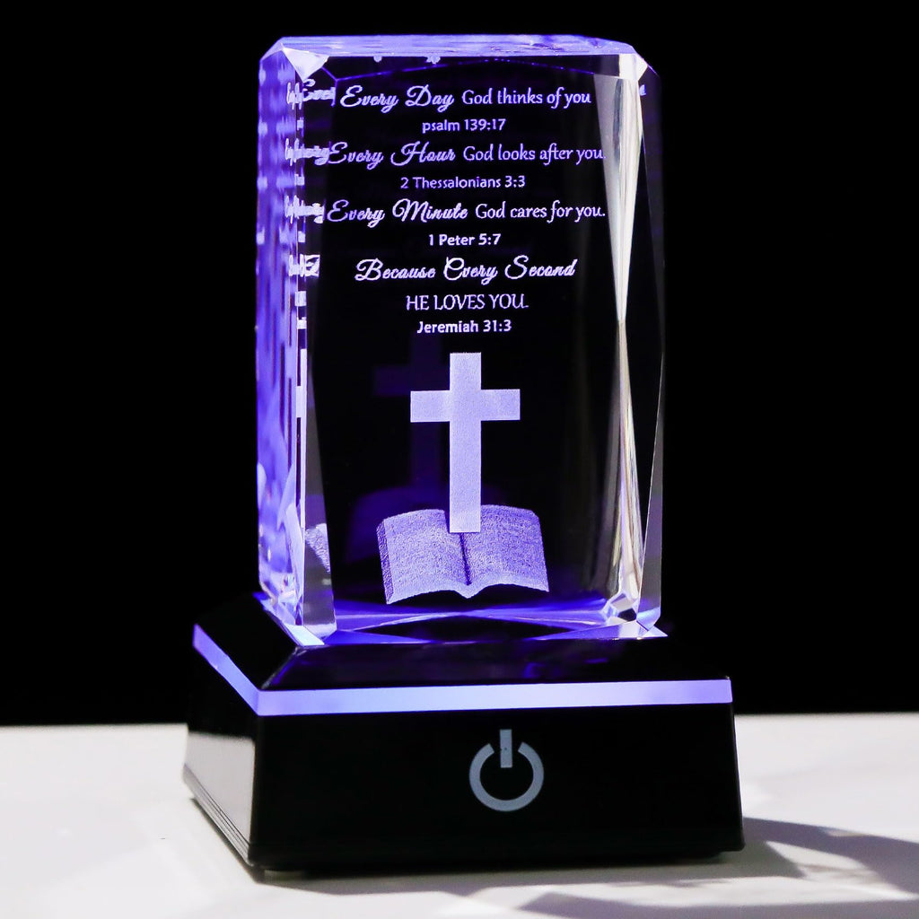 Movdyka 3D Crystal Jesus Figurine Religious Gifts for Women Men Christian