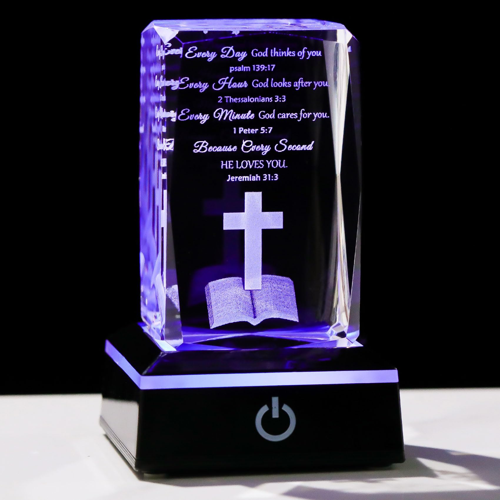 Movdyka 3D Crystal Jesus Figurine Religious Gifts for Women Men Christian