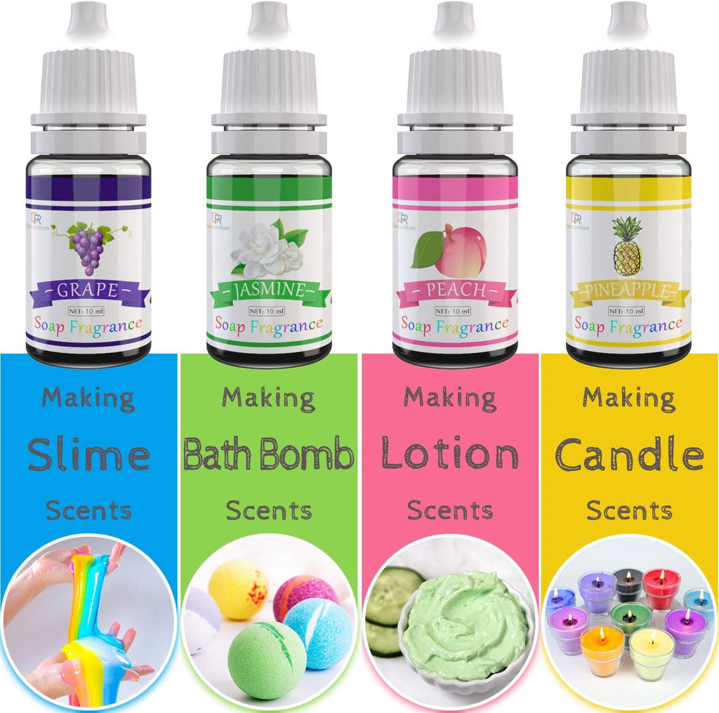Seifenduftöl - 12 Flüssig Duftöl Seifen Duft Set zur Badekugeln, Seifenherstellung, Schleim - Konzentrierte Badebomben Fragrance Oil für Kosmetik, Kunst und Handarbeit - 10ml pro Stück