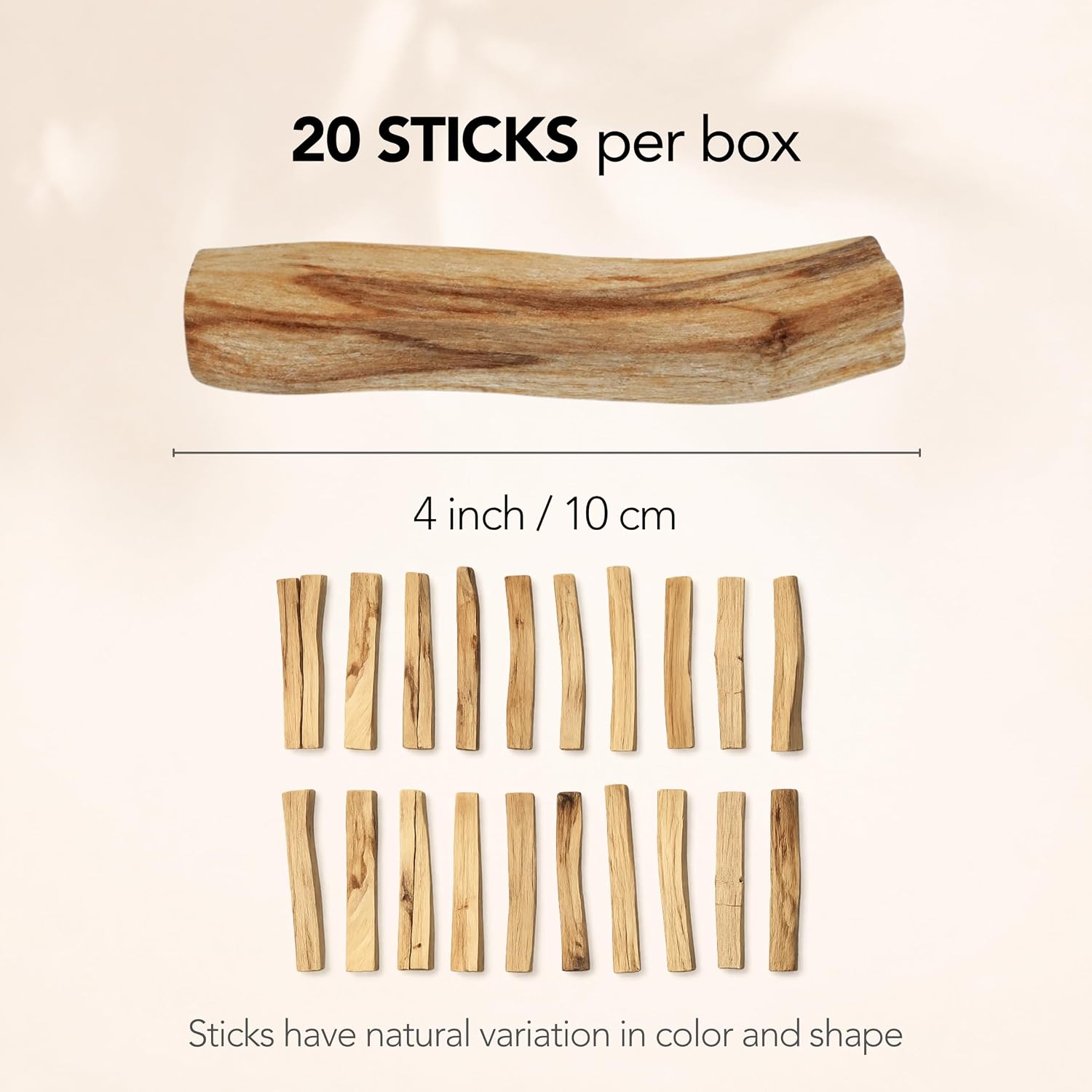 Palo Santo Sticks Large Pack (20 Sticks - Approx. 6.3 Oz / 180 g)