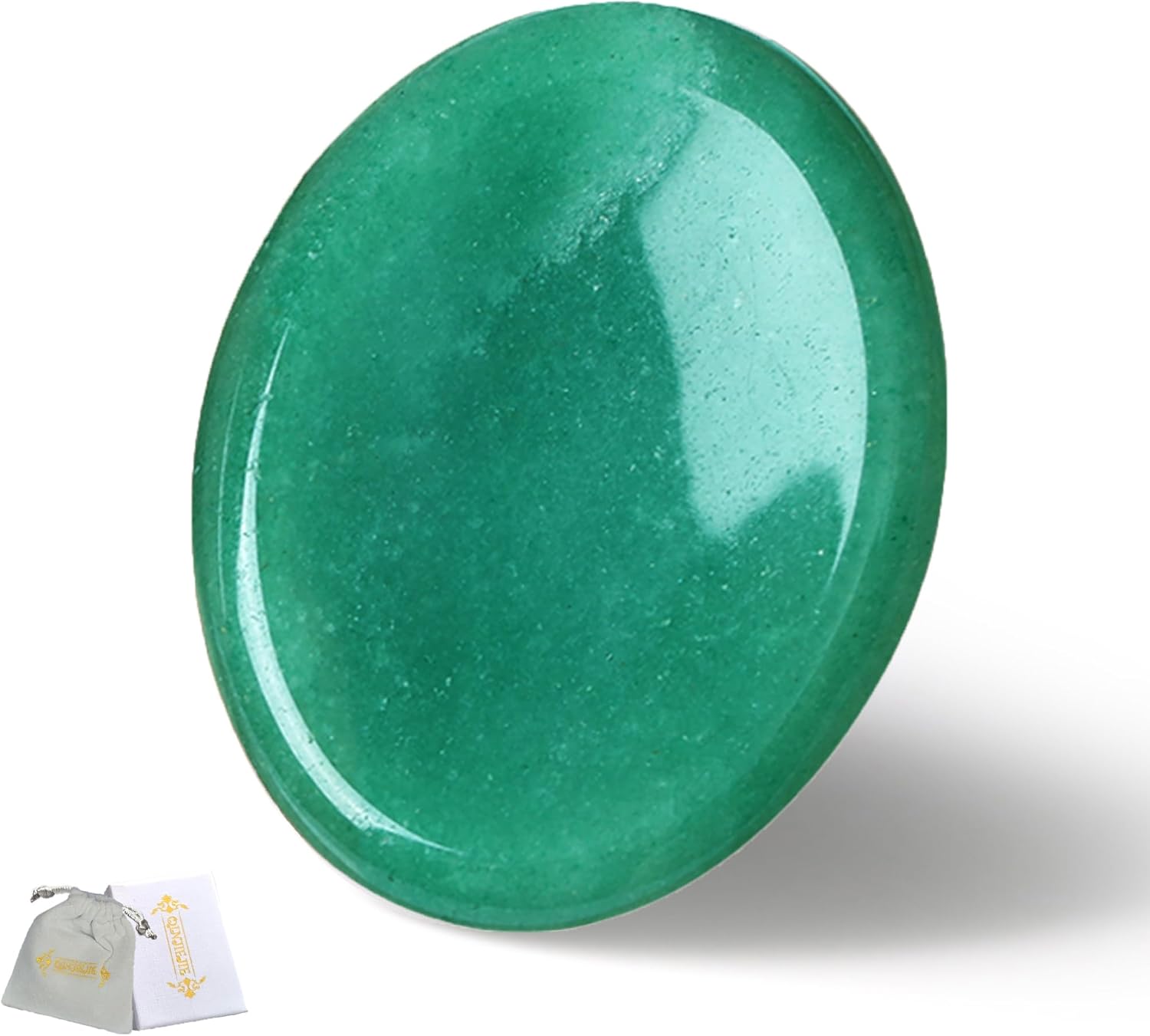 QINJIEJIE Green Aventurine Crystals Worry Stone Worry Stone Thumb Precious Stones Oval Crystal Healing Stone Palm Stones Stress Relief Reiki Healing Meditation