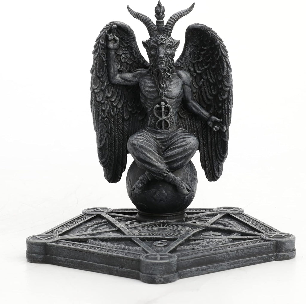 Veronese Design 4 1/2 Inch Baphomet Pentagram Incense Stick Burner Resin Sculpture