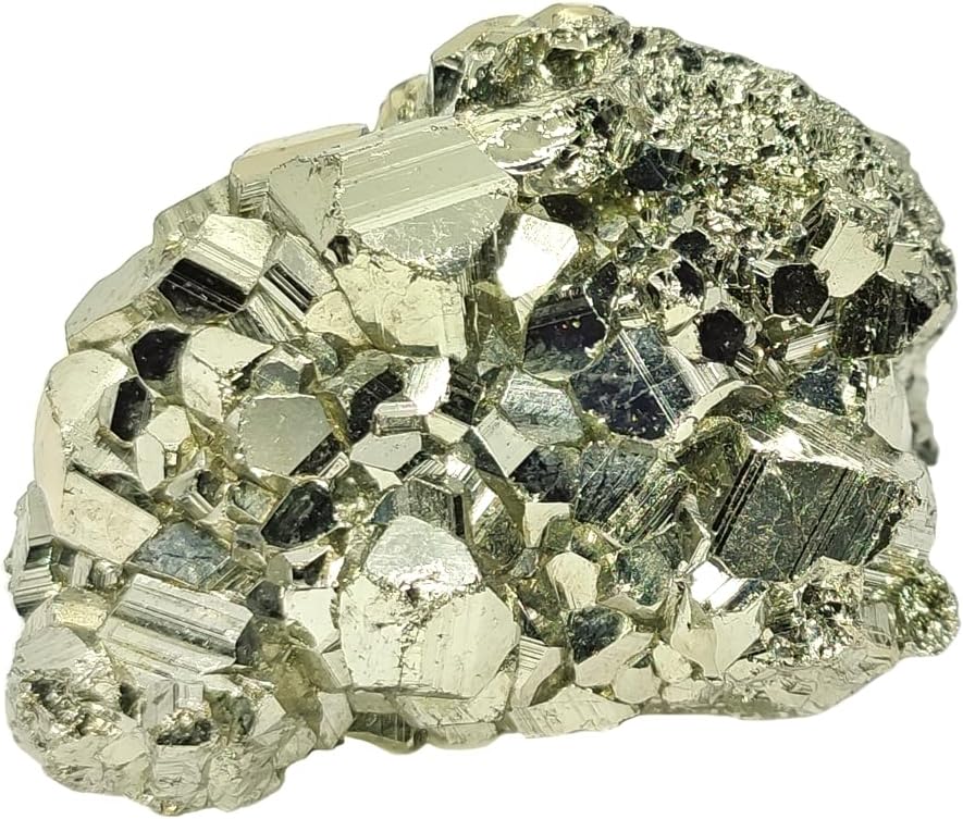 Pyrit Kristall Stufe | Katzengold | 100% natürliche Edelstein-Druse | Funkelnde Kristalle | Goldener Glanz | Edelstein-Deko | Lade und Entladestein | firstonthesun®