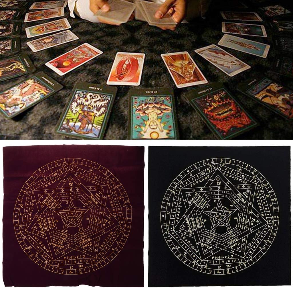Tischdecke aus der Tarot-Karte, die geheimnisvolle Astrologie Muster Advination Altar Velours-Tuch Teppich Tarot-Karten Spielbrett