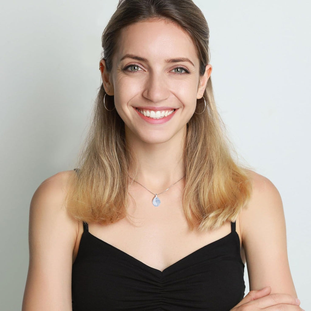 COAI Damen Kristall Kette aus Mondstein Anhänger mit 925 Silberkette