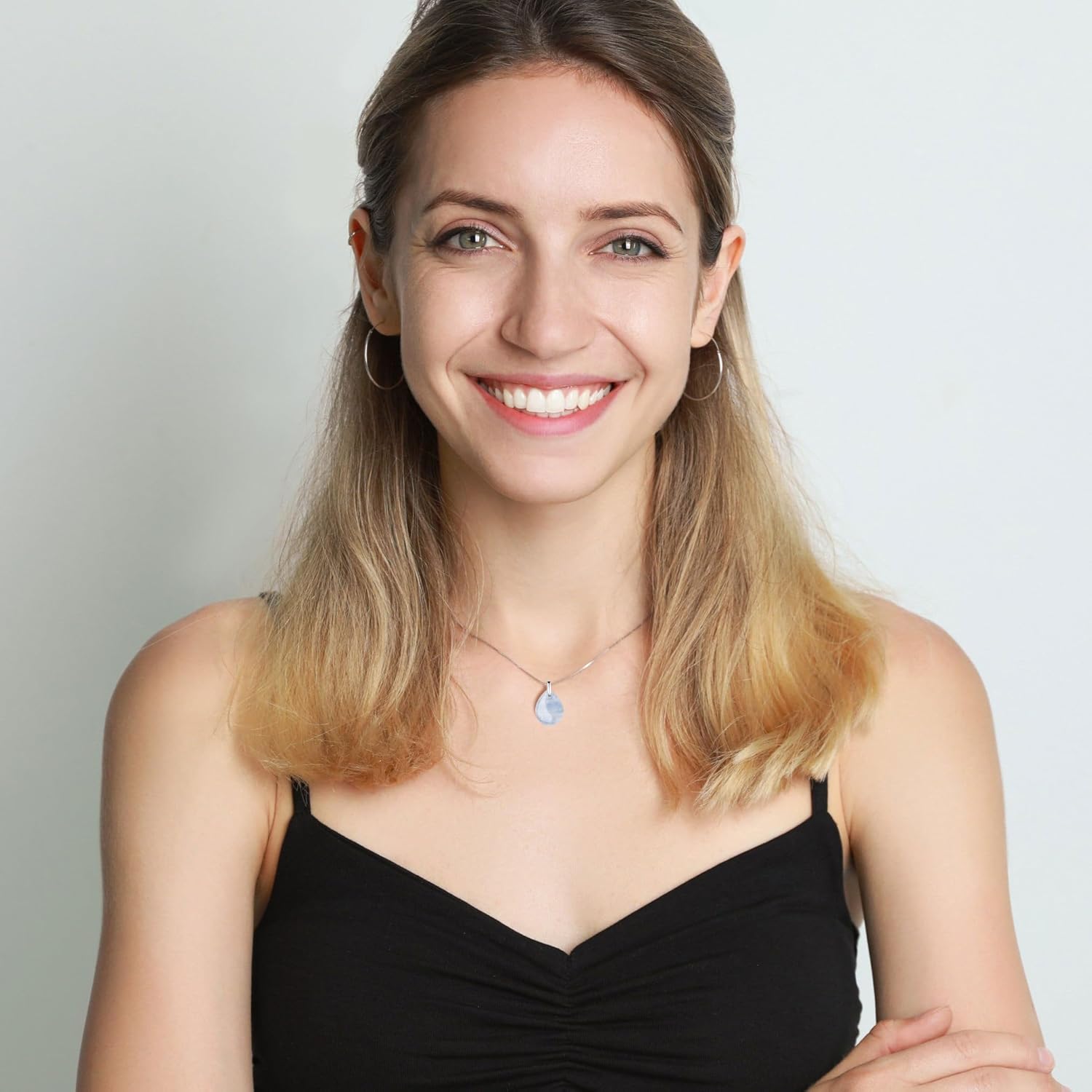 COAI Damen Kristall Kette aus Mondstein Anhänger mit 925 Silberkette