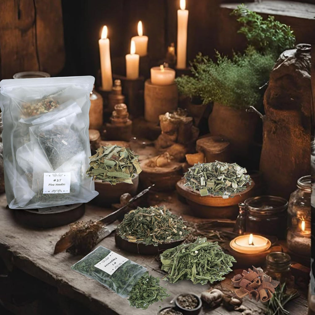 32 Pack Herbs for Witchcraft, Dried Flowers for Witch Crafts Supplies | Beginner Witchcraft Starter kit, Botanicals for Spell Jars,Pagan,Wiccan Rituals Altar Decor, Sachets, Candles and Soap Making